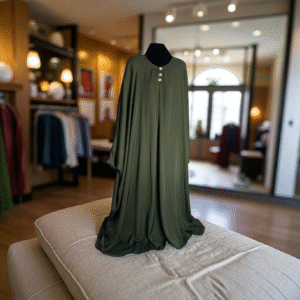 Kaftan with Staller and Niqab Green - Hijab Al Aalya