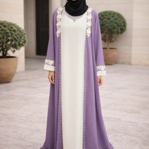 White & Purple Abaya