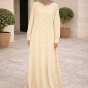 Mint Button Abaya