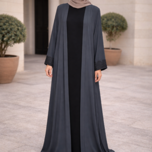 Grey & Black Abaya