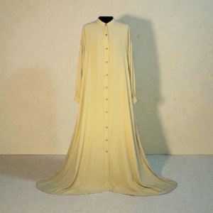 Mint Button Abaya