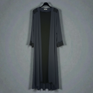 Grey & Black Abaya