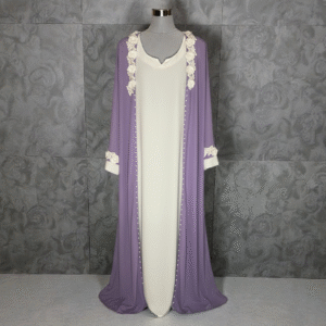 White & Purple Abaya